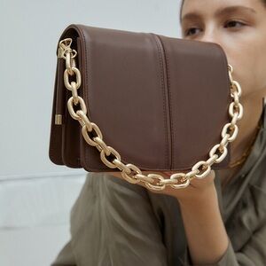New Elegant Brown Chain Shoulder Bag from W concept